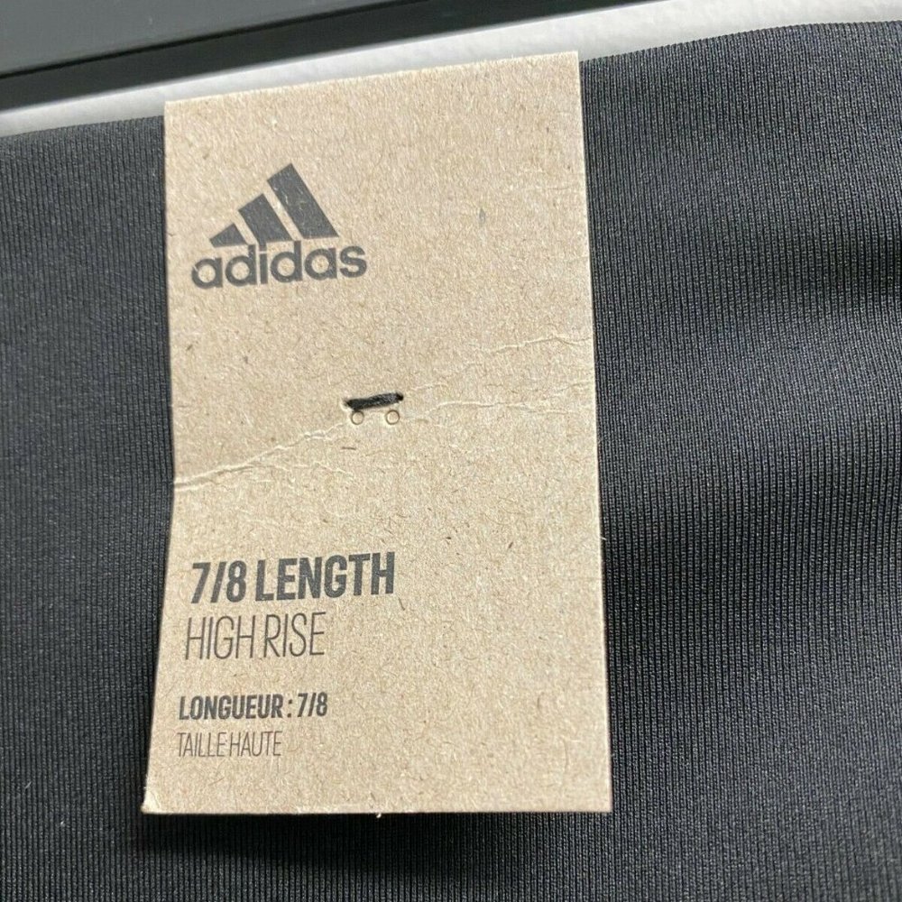 ADIDAS Women 7/8 Length 3-Stripe Active Tight High Waisted--Black - Picture 9 of 11